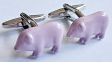 Pink Pig Cufflinks Farm Farmer