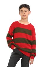 Kids Red Green Stripe Jumper