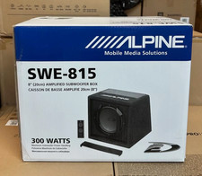 Alpine 8" 20cm Car Active Amplified NEW Subwoofer 300W Bass Box Remote SWE-815