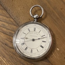 Antique Solid Silver Centre Seconds Chronograph Pocket Watch Circa 1890 Working