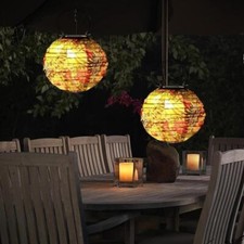 20cm Solar LED Chinese Lantern Light Hanging Lamp Outdoor Garden Party Lamp UK