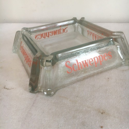 Large vintage glass schweppes - glass,