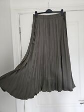  New Look creased effect ,khaki green satin maxi skirt size 12. New without tag 