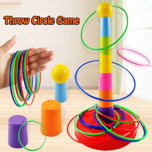 Children throw circle game - children,