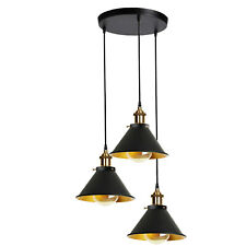 Vintage Retro Industrial Style 3 Way Ceiling Lampshade Hanging Pendant Lights UK