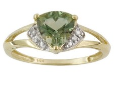 14kt YG 1.0ctw trillion green