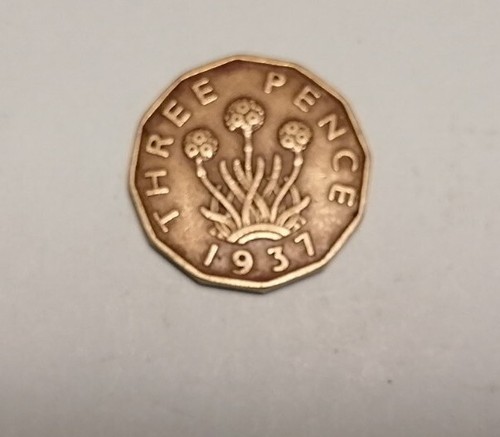 1937 three pence coin