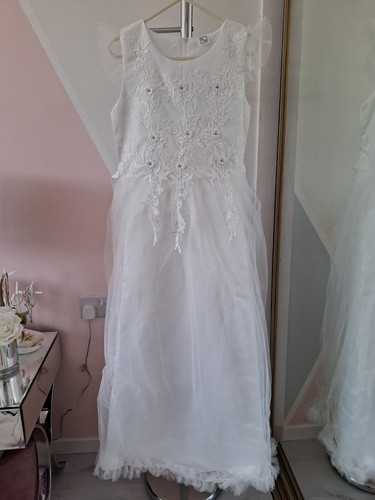 Girls white dress - white, wedding