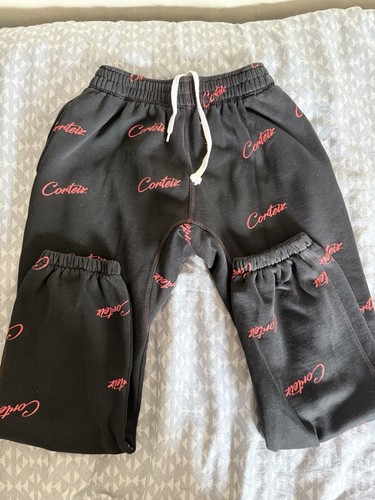 Corteiz black and red joggers