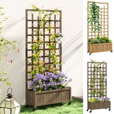 Wooden Trellis Planter, Raised