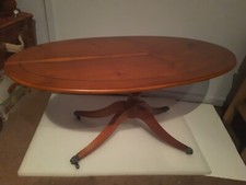 Vintage yew wood occassional coffee table claw feet