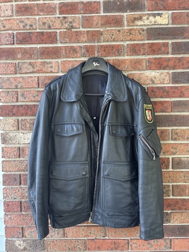Vintage black leather polizei - vintage,