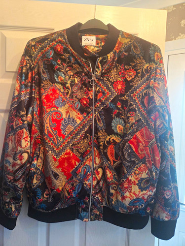 Zara women velvet bomber - zara,