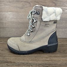 Sorel Whistler Brown Leather Mid Lace Up Insulated Winter Snow Boots Size UK 4.5