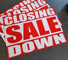 CLOSING DOWN SALE POSTERS -