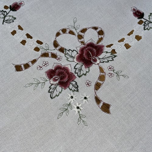 Vintage embroidered tablecloth - embroidered,