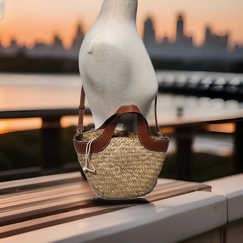 Mango small woven crossbody - mango,