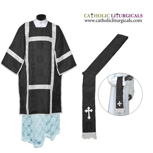 New black dalmatic vestment - new,