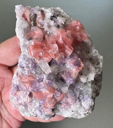Rhodochrosite with lavender - rhodochrosite,
