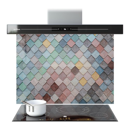 Kitchen glass splashback - kitchen,