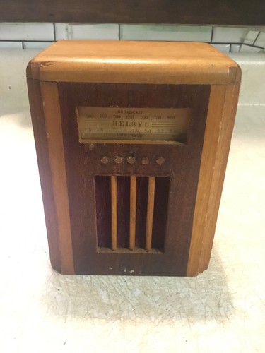 Antique wooden radio coin - wooden,