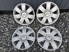Set of Genuine Citroen 15" Wheel Trims Hub Caps x4 Picasso Berlingo C3 C2 C4
