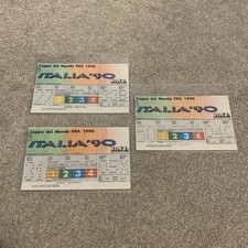 3x Italia 90 World Cup Tickets including Semi Final West Germany V England stubs
