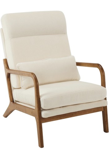 Beige upholstered accent - upholstered, chair