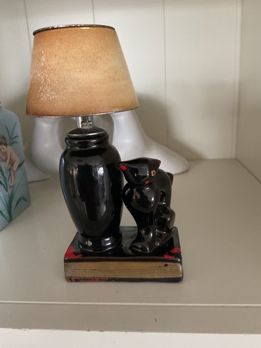 Vintage black cat table - black,