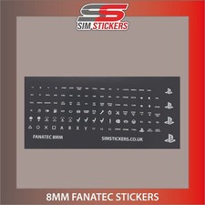 BLACK Fanatec 8mm Stickers for