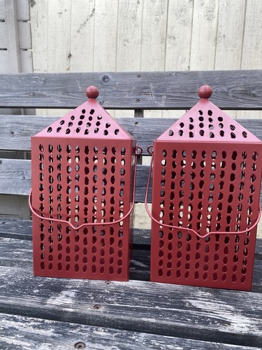 Ikea red painted - metal, square