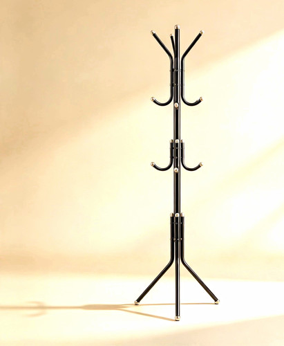Black steel freestanding coat - black,