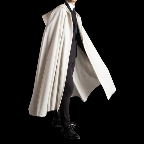 Men white hooded - men's, cloak