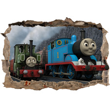Thomas & Percy Wall Sticker | Smashed Tank Engine Train Kids Decal