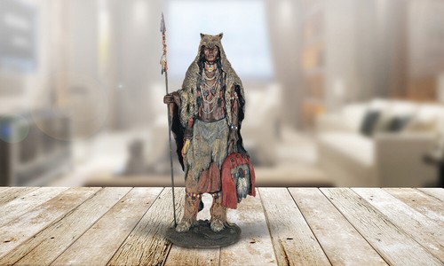 Indian warrior with spear - indian,