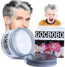 GOCBOBO White Temporary Hair Colour Dye Wax Washable，Non Permanent Coloured