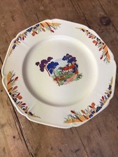 PRELOVED VINTAGE BURSLEM CORONET WARE CAKE STAND ON STAINLESS STEEL FOOT  