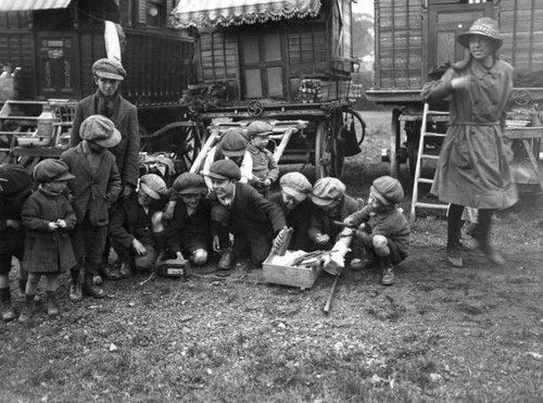 Gypsy children playing with
