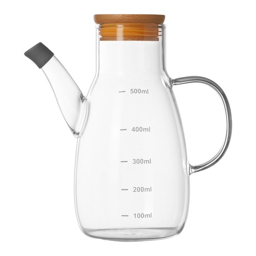 Glass olive oil pourer - olive, cooked