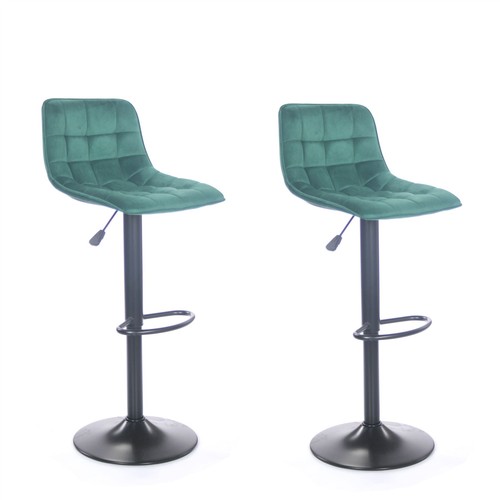 Velvet green bar stools - 2,
