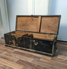 Antique 34" Long Carpenters Chest Belonging to Mr J Watt, Fraserburgh, Scotland