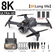 New 8k Hd Drone Dual Camera Wifi Fpv Foldable Selfie Rc Quadcopter+ 3 Batteries