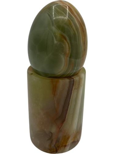 Polished onyx egg with stand - polished,