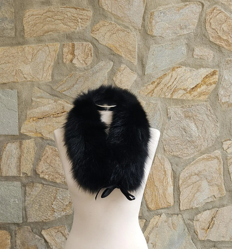 Real fur fox collar with - fur,