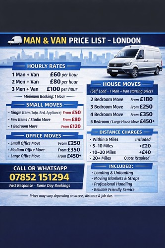 Man and van - courier, service