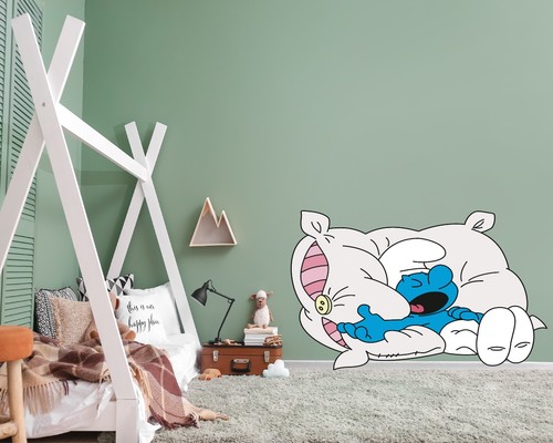 Smurf wall sticker - wall,