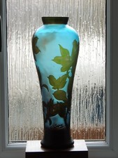 Tall etched cameo glass - etched,