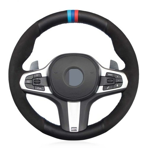 Black suede leather - suede, steering