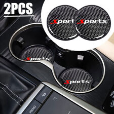 2x Real Carbon Fiber Car Cup Holder Pad Water Cup Slot Non-Slip Mat Accessories