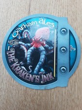 Beer pump clip badge, Oakham Ales, The Kraken's Ink,  Squid Theme